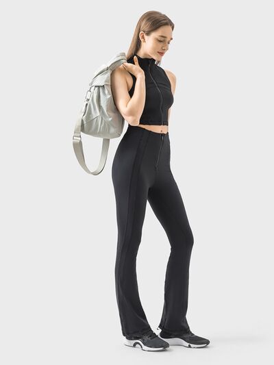 Zipper Detail High Waist Active Pants